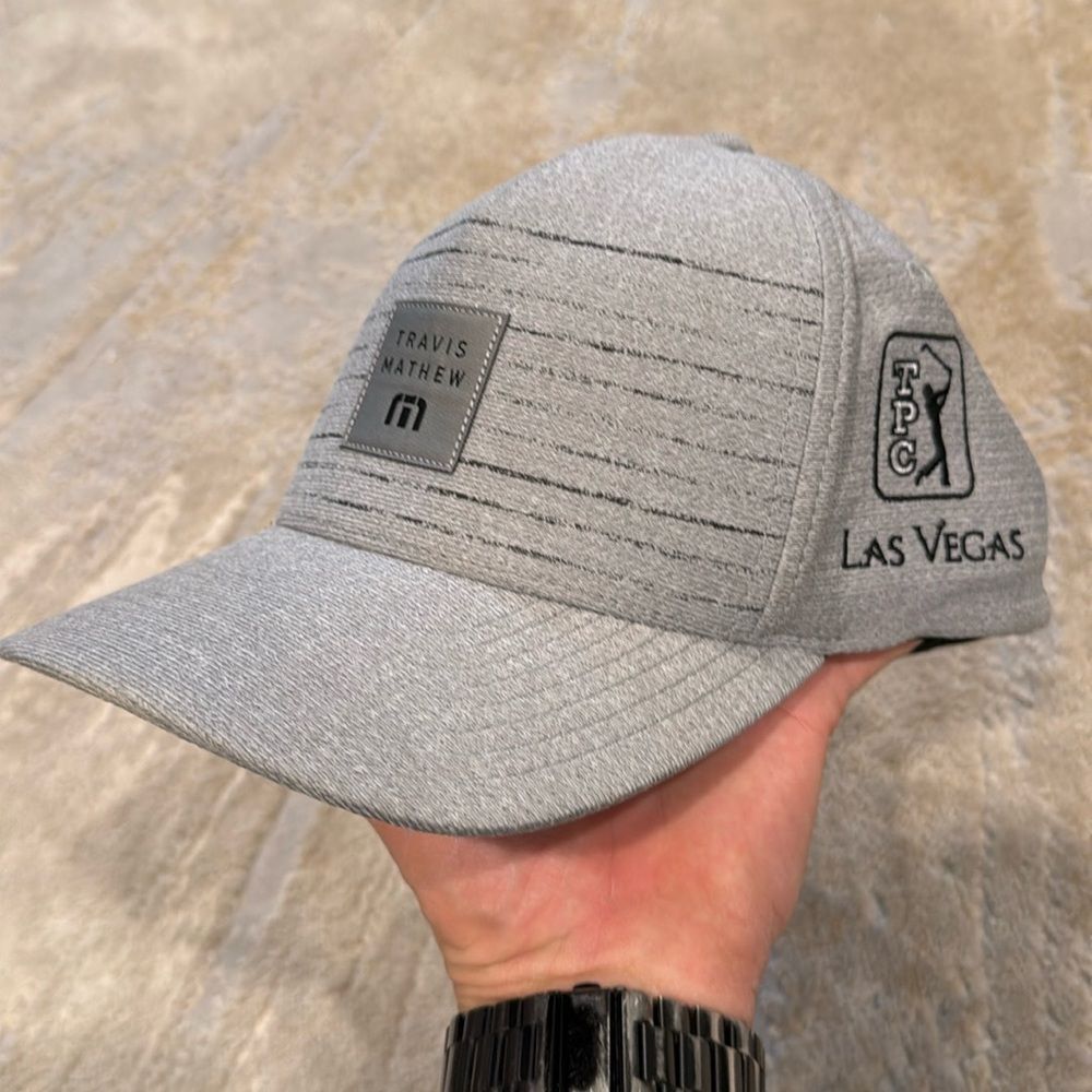 Travis Matthew’s gray Flex, Fit Golf Hat Las Vegas TPC Small - Medium